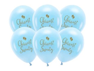 Partydeco Balon gumowy Partydeco Eco Chrzest Święty niebieski 330mm (ECO33P-204-011-6)