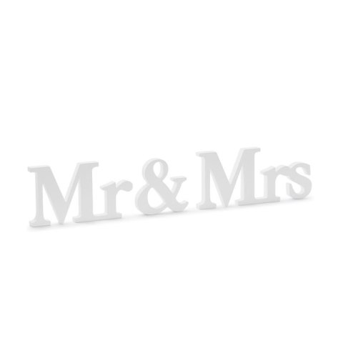 Partydeco Dekoracja Partydeco Drewniany napis Mr & Mrs, biały, 50x9,5cm (DN5-008) Partydeco Dekoracja Partydeco Drewniany napis Mr & Mrs, biały, 50x9,5cm (DN5-008)