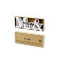 Partydeco Dekoracja Drewniany napis Mr & Mrs, biały, 50x9,5cm Partydeco (DN5-008)