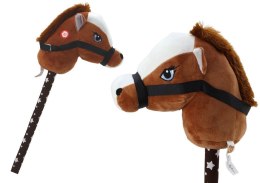 Lean Pluszak interaktywny Pluszowa Głowa Konia Na Kiju Hobby Horse Koń Krótkowłosy Ciemnobrązowy Dźwięki Lean (19538)