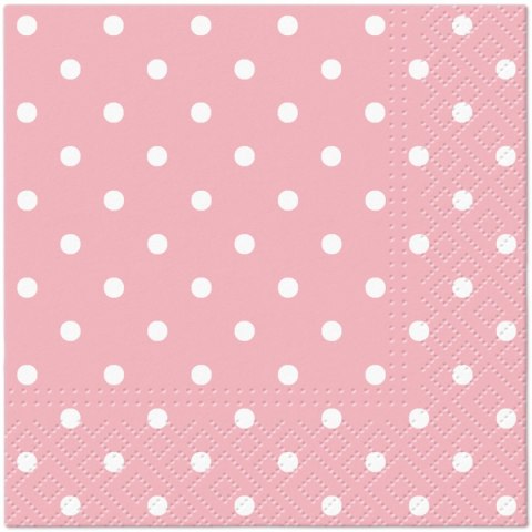 Paw Serwetki Dots Light Pink mix nadruk bibuła [mm:] 250x250 Paw (SDC066013)