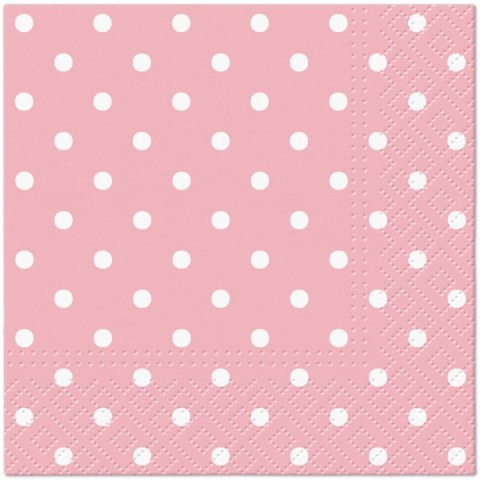 Paw Serwetki Paw Dots Light Pink mix nadruk bibuła [mm:] 250x250 (SDC066013)