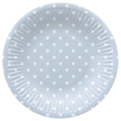 Paw Talerz jednorazowy Paw Dots Light Blue śr. 180mm 8 szt (PPD8002205)