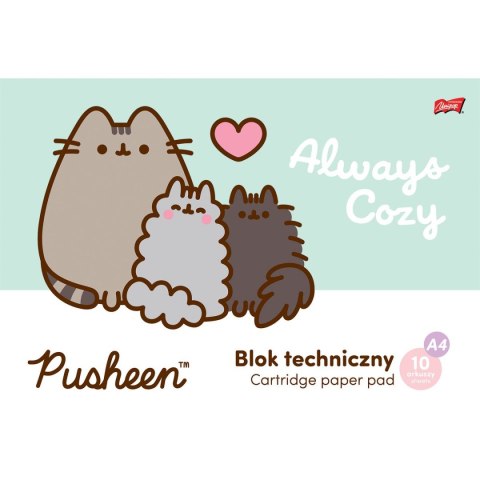 St.Majewski Blok techniczny St.Majewski Pusheen A4 biały 10k