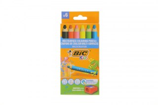 Bic Kredki ołówkowe Bic MULTISURFACE 6 szt + temperówka 3086123727816 6 kol. (515220)