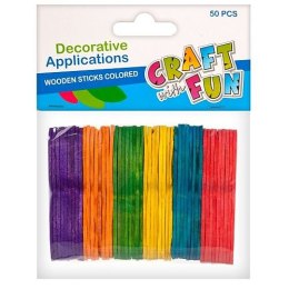 Craft with Fun Patyczki Craft with Fun faliste kolorowe 50 szt (402515)