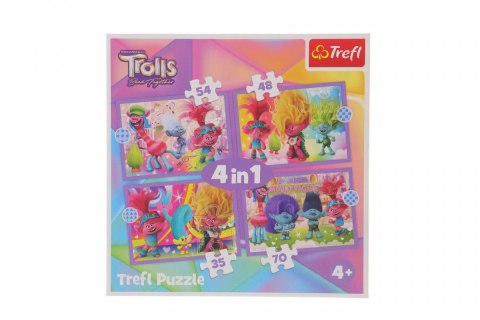 Trefl Puzzle Trefl Universal Trolls 3 Przygody kolorowych Trolli 4w1 el. (34622)