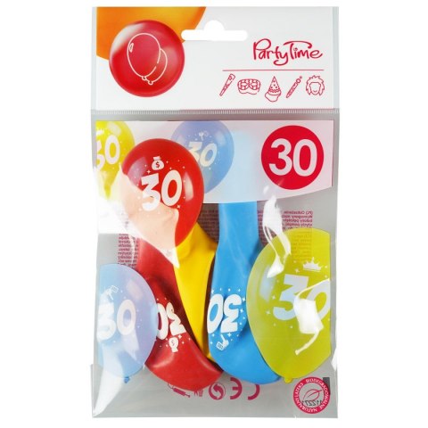 Arpex Balon gumowy Arpex z nadrukiem cyferki - 30 (3 szt.) mix 280mm (KB2006-30-9944)