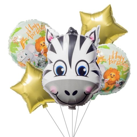 Antella Balon foliowy Antella zestaw balonów zebra 5 szt. (BCF-697)