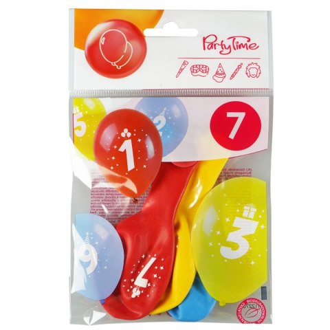 Arpex Balon gumowy Arpex z nadrukiem cyferki - 7 (3 szt.) mix 280mm (KB1962-7-9944)