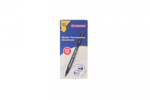 Penmate Marker permanentny Penmate dwustronne 5906910831602, czarny mixmm okrągła/ścięta końcówka (TT8849)