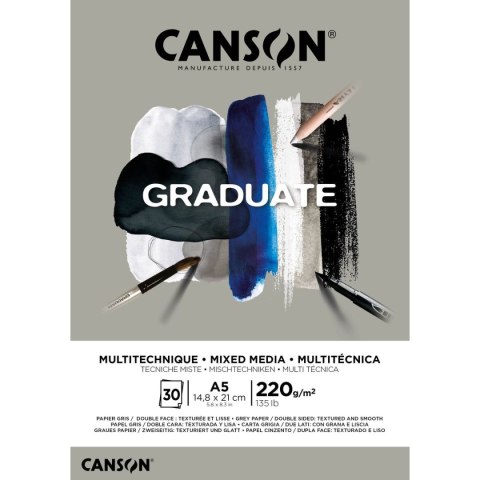 Canson Blok rysunkowy Canson Mix Media Graduate A5 220g 20k (400110370)