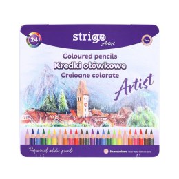 Strigo Kredki ołówkowe Strigo ARTIST 24 kol w op.metalowym 5905658810733 24 kol. (SSC537)