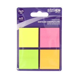 Strigo Notes samoprzylepny Strigo kwadraty 4kol 4x20 mix 80k [mm:] 35x35 (SSN035)