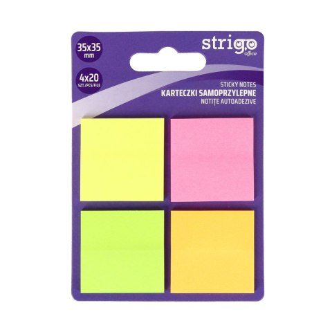 Strigo Notes samoprzylepny Strigo kwadraty 4kol 4x20 mix 80k [mm:] 35x35 (SSN035)