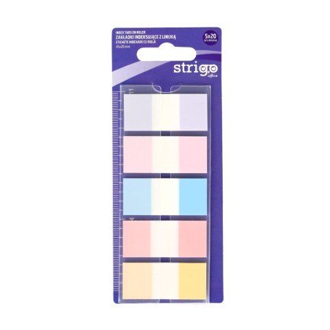Strigo Zakładki indeksujące Strigo 45x25mmx5 bloczki 59056588102221 (SSN019) Strigo Zakładki indeksujące Strigo 45x25mmx5 bloczki 59056588102221 (SSN019)