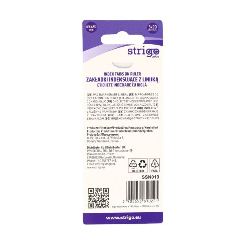 Strigo Zakładki indeksujące Strigo 45x25mmx5 bloczki 59056588102221 (SSN019) Strigo Zakładki indeksujące Strigo 45x25mmx5 bloczki 59056588102221 (SSN019)