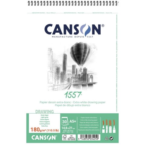 Canson Blok artystyczny Canson szkicownik A5+ 180g 30k (31412A003)