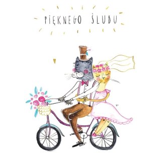 Henry Kartka składana KARNET B6 Ślub KOTY NA ROWERZE B6 Henry (5907465665339)