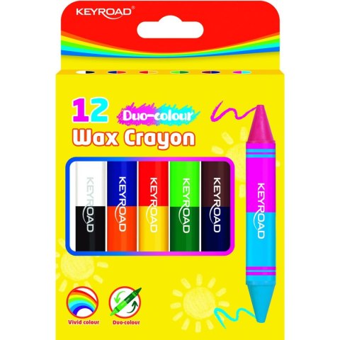 Keyroad Kredki świecowe Keyroad 6 szt dwustronne 6 kol. (KR972803)