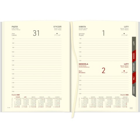 Wokół Nas Kalendarz książkowy (terminarz) 5905031846984 Cross B6 dzienny z gumką B6 Wokół Nas (B6DRK SREBRNY)