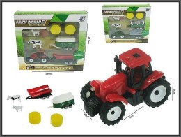 Hipo Traktor Hipo 16cm 2 przyczepy + akcesoria (H13607)