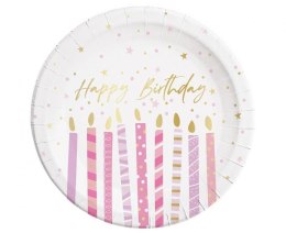 Godan Talerz jednorazowy Godan Birthday Candles śr. 230mm 8 szt (96626)