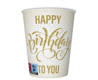 Godan Kubek jednorazowy Godan Happy Birthday Dotted Gold 250ml (KM01_OG_055101)