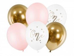 Partydeco Balon gumowy Partydeco One, Pastel Pale Pink 6 sztuk mix 300mm (SB14P-307-081B-6)