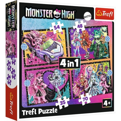 Trefl Puzzle Trefl Planeta Milo Elekryzujący dzień Monster High 4w1 el. (34655)