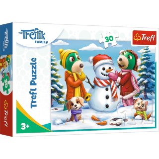 Trefl Puzzle Trefl Rodzina Treflików Zimowe zabawy Treflików 30 el. (18300)