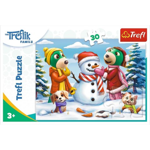 Trefl Puzzle Trefl Rodzina Treflików Zimowe zabawy Treflików 30 el. (18300)