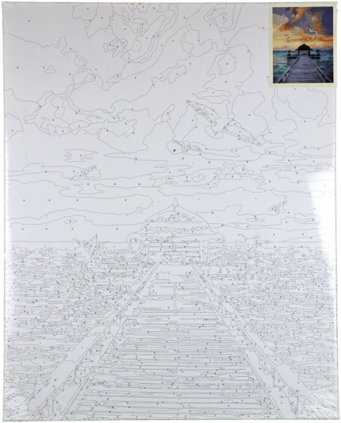 Flamingo Line Zestaw kreatywny Flamingo Line Malowanie po numerach 40x50cm Pomost nad morzem (fyh036)