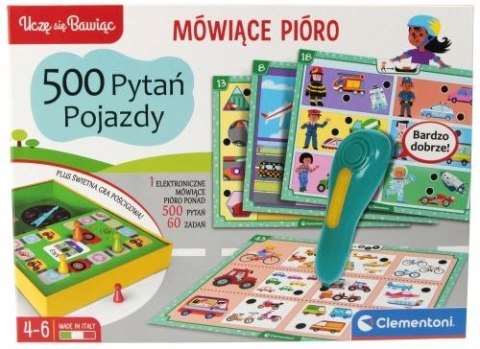 Clementoni Gra edukacyjna Clementoni Mówiące pióro 500 pytań pojazdy (50929)