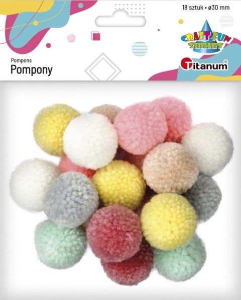 Titanum Pompony Titanum Craft-Fun Series pastelowe mix 18 szt (DIY19308)