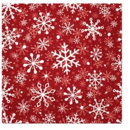 Paw Serwetki Paw Lunch BN Christmas Snowflakes red mix bibuła [mm:] 330x330 (SDL230603)