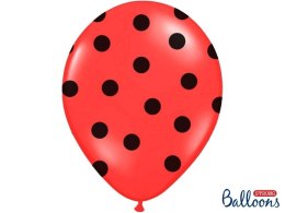 Balon gumowy Poppy Red kropki 50 szt czerwony (SB14P-223-007JB)