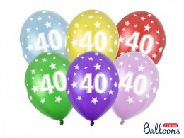 Partydeco Balon gumowy Partydeco 40th Birthday, Metallic Mix mix 300mm (SB14M-040-000)