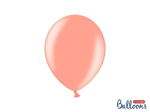 Strong Baloons Balon gumowy Strong Baloons Metallic Rose Gold 1op/100sztuk metalizowany 100 szt różowy metaliczny 270mm (SB12M-019R)