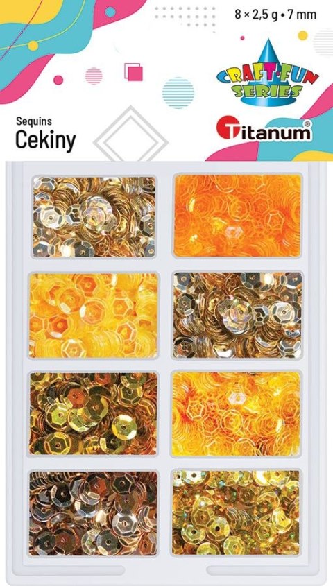 Titanum Cekiny Titanum Craft-Fun Series 8 kolorów mix 2,5g (3G8P 160163)