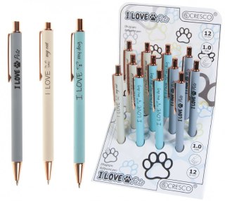 Cresco Długopis Zenith 4 Cresco 12 SZT I LOVE PETS 5907464223868 niebieski 1,0mm (230004)