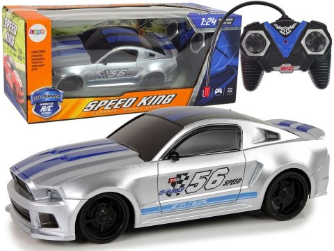 Lean Samochód Lean Sportowe Szybkie Auto Zdalnie Sterowane R/C Srebrne 1:24 Speed King (12709)