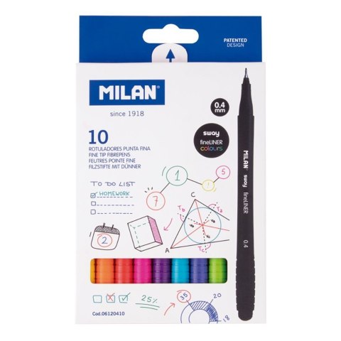 Milan Cienkopis Milan Sway Fineliner, mix 0,4mm 10kol. (6120410)