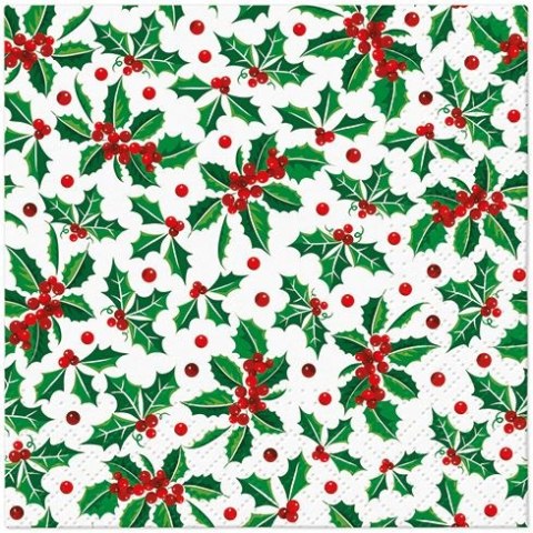 Paw Serwetki Paw Coktail BN Holly Pattern różne bibuła (SDC238800)