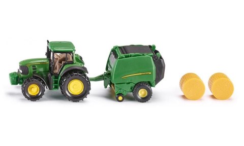 SIKU Traktor SIKU John Deere z prasą Farmer (S1665)