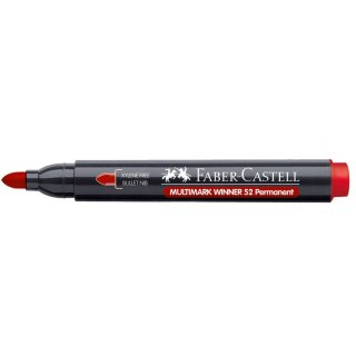 Faber Castell Marker permanentny Faber Castell, czerwony okrągła końcówka