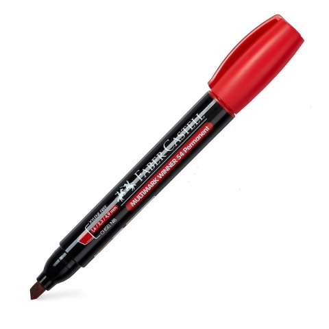 Faber Castell Marker permanentny Faber Castell czerwony ścięta końcówka Faber Castell Marker permanentny Faber Castell czerwony ścięta końcówka