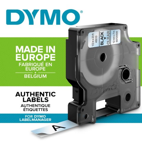 Dymo Taśma Dymo D1 12mm x 7m przezroczysta/czarny nadruk