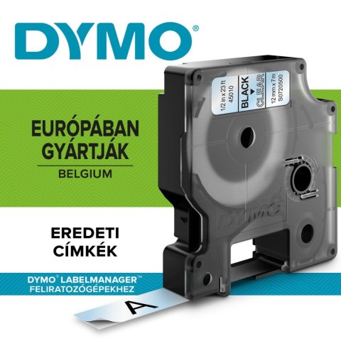 Dymo Taśma Dymo D1 12mm x 7m przezroczysta/czarny nadruk