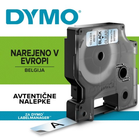 Dymo Taśma Dymo D1 12mm x 7m przezroczysta/czarny nadruk